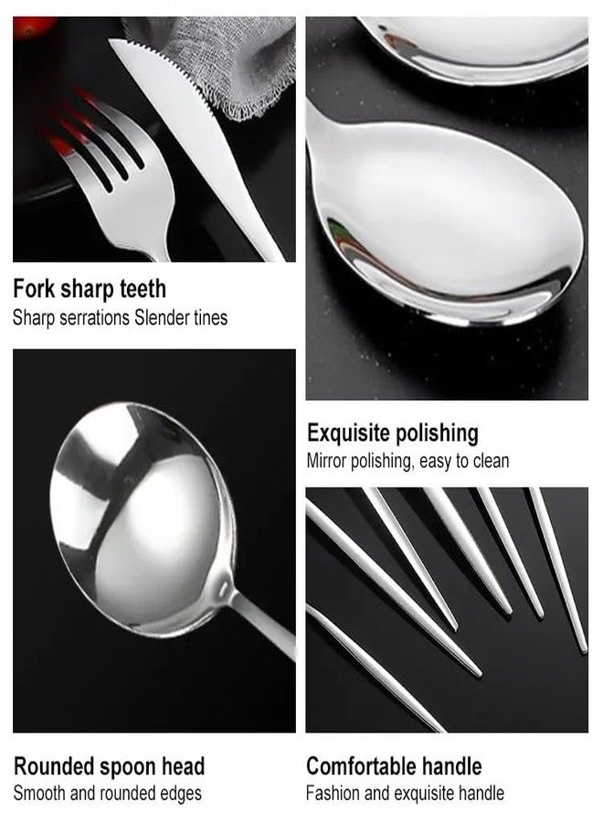 KitchEase 4-Piece Premium Stainless Steel Round Long Table Spoon Set | Korean Dining Spoons for Home, Kitchen, Restaurant Use | Dishwasher Safe (Silver) - Image 5